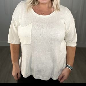 White Birch 1X Rarely Worn Short Sleeve Sweater